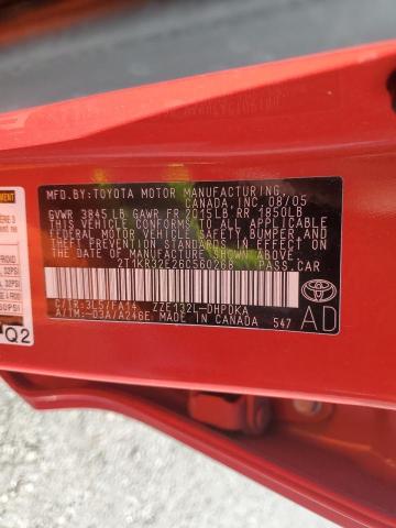 2T1KR32E26C560268 - 2006 TOYOTA COROLLA MA XR RED photo 13