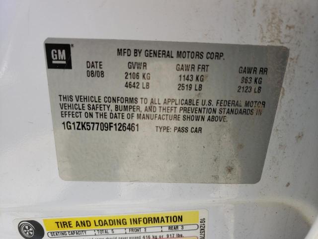 1G1ZK57709F126461 - 2009 CHEVROLET MALIBU LTZ თეთრი ფოტო 12