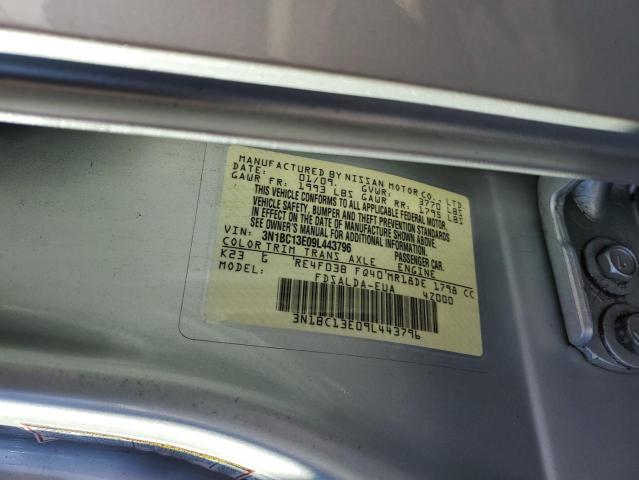 3N1BC13E09L443796 - 2009 NISSAN VERSA S SILVER photo 12