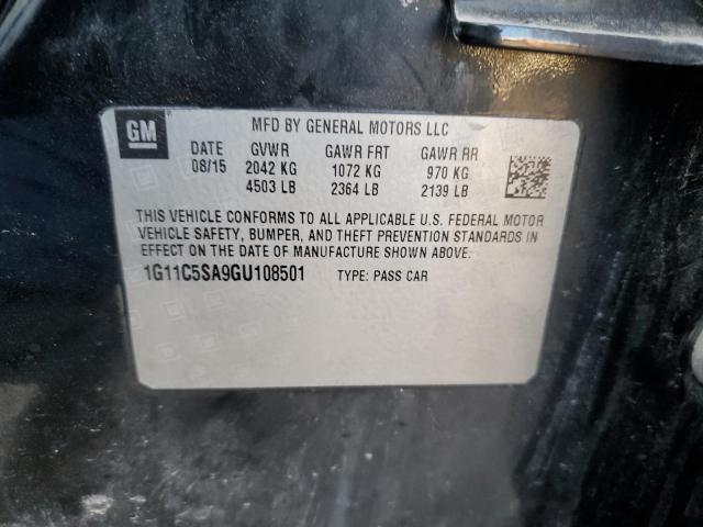 1G11C5SA9GU108501 - 2016 CHEVROLET MALIBU LIM LT 黑色 照片 12