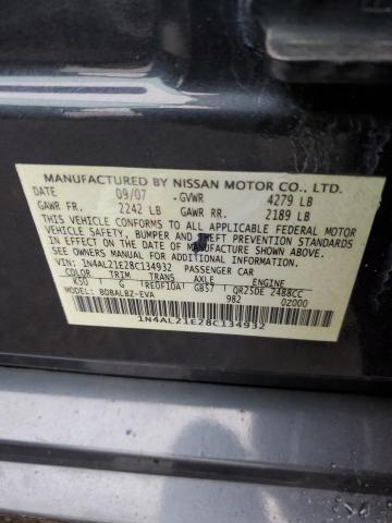 1N4AL21E28C134932 - 2008 NISSAN ALTIMA 2.5 BLUE photo 12