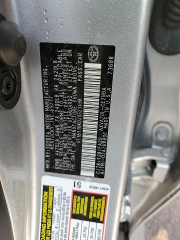 4T1B11HK0JU521498 - 2018 TOYOTA CAMRY L SILVER photo 12