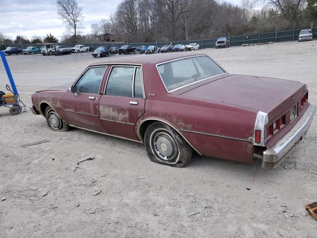 1L69JAJ167340 - 1980 CHEVROLET IMPALA MAROON photo 2