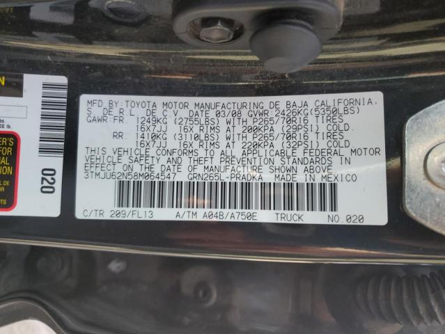 3TMJU62N58M064547 - 2008 TOYOTA TACOMA DOUBLE CAB PRERUNNER BLACK photo 13