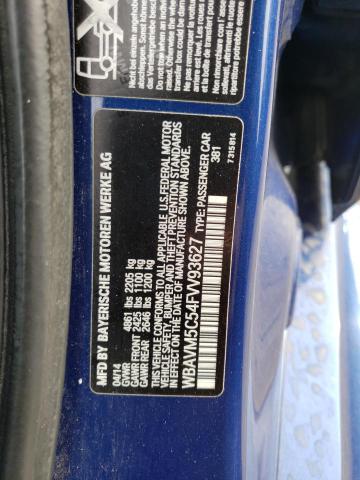 WBAVM5C54FVV93627 - 2015 BMW X1 XDRIVE35I BLUE photo 12