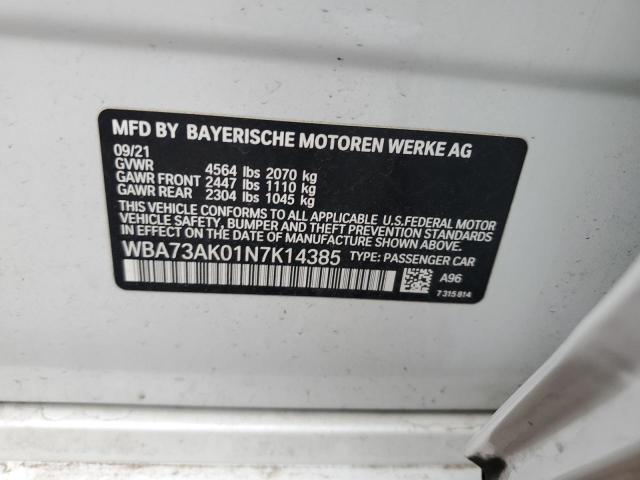 WBA73AK01N7K14385 - 2022 BMW 228XI WHITE photo 12