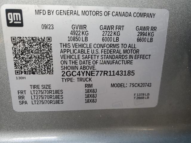 2GC4YNE77R1143185 - 2024 CHEVROLET SILVERADO K2500 HEAVY DUTY LT SILVER photo 12