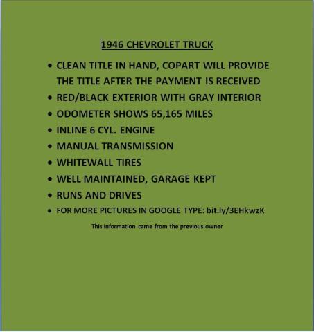 DBA457742 - 1946 CHEVROLET TRUCK TWO TONE photo 10