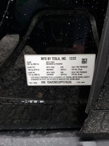 7SAXCBE53PF376535 - 2023 TESLA MODEL X BLACK photo 13