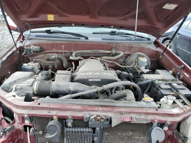 5TBBT44184S451263 - 2004 TOYOTA TUNDRA ACCESS CAB SR5 BURGUNDY photo 11