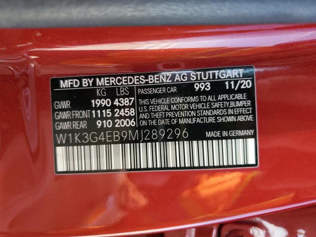 W1K3G4EB9MJ289296 - 2021 MERCEDES-BENZ A 220 RED photo 13