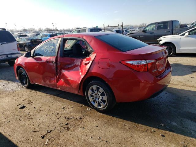 2T1BURHE6GC563684 - 2016 TOYOTA COROLLA L RED photo 2