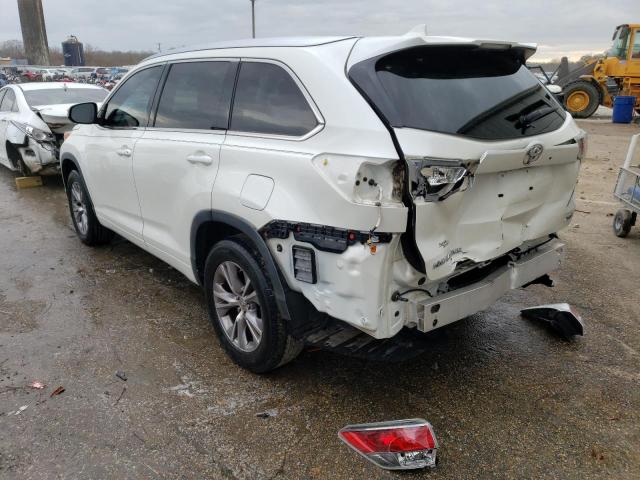5TDKKRFH8ES023809 - 2014 TOYOTA HIGHLANDER XLE WHITE photo 2