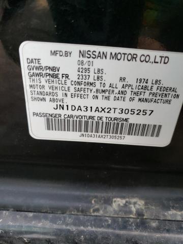 JN1DA31AX2T305257 - 2002 NISSAN MAXIMA GLE BLACK photo 13