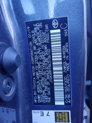 JTDKARFPXK3106102 - 2019 TOYOTA PRIUS PRIM 灰色 照片 12