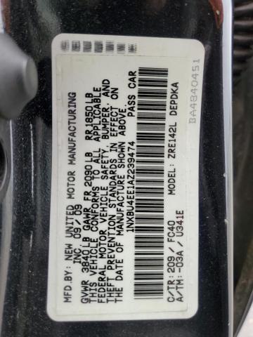 1NXBU4EE1AZ239474 - 2010 TOYOTA COROLLA BASE GRAY photo 12