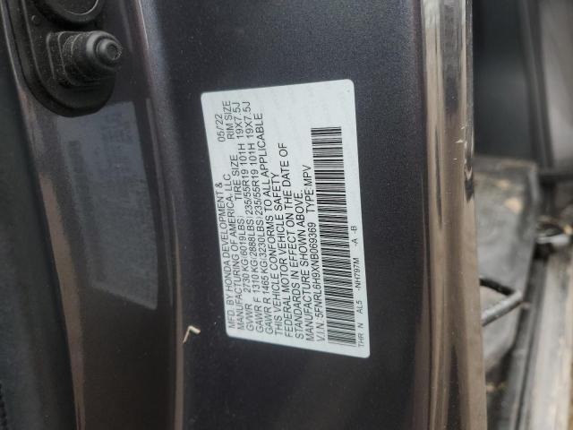 5FNRL6H9XNB069369 - 2022 HONDA ODYSSEY ELITE Szary zdjęcie 13