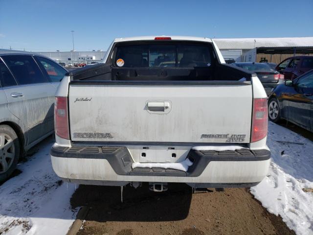 5FPYK16599B109777 - 2009 HONDA RIDGELINE RTL WHITE photo 6