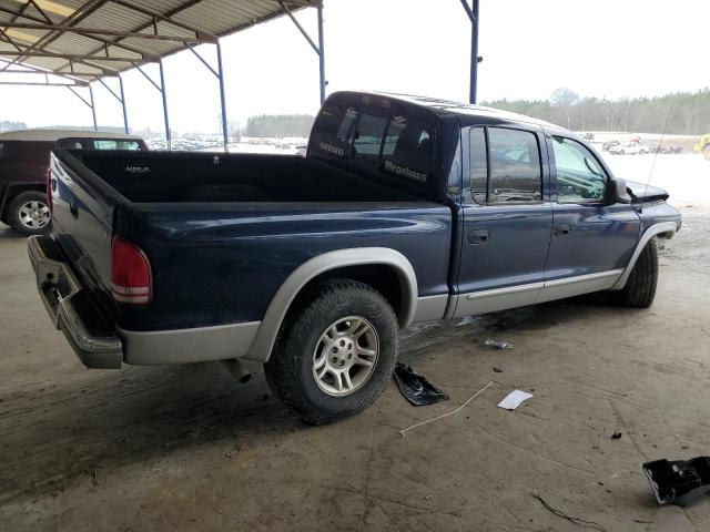 1B7GG2AN21S216020 - 2001 DODGE DAKOTA QUAD BLUE photo 3