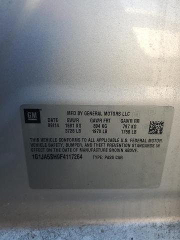 1G1JA5SH9F4117264 - 2015 CHEVROLET SONIC LS SILVER photo 12