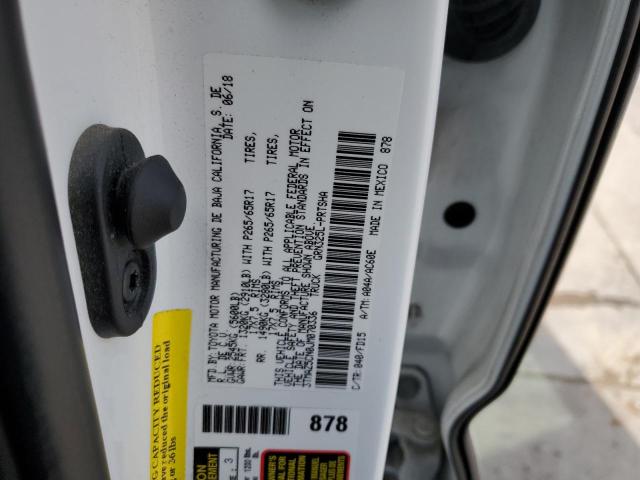 3TMAZ5CN0JM070336 - 2018 TOYOTA TACOMA DOUBLE CAB 白色 照片 12