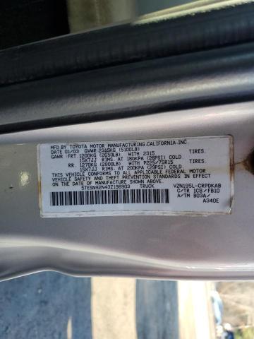 5TESN92N43Z198903 - 2003 TOYOTA TACOMA XTRACAB PRERUNNER 银色 照片 12