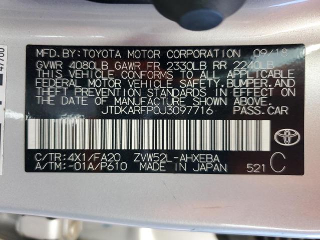 JTDKARFP0J3097716 - 2018 TOYOTA PRIUS PRIM Bej foto 13