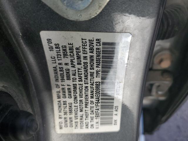 19XFA1F64AE009883 - 2010 HONDA CIVIC LX-S رمادي صورة 12