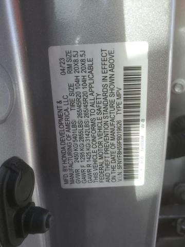5FNYF8H59PB019626 - 2023 HONDA PASSPORT EXL GRAY photo 13
