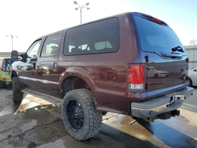 1FMSU43F81EB75147 - 2001 FORD EXCURSION LIMITED MAROON photo 2