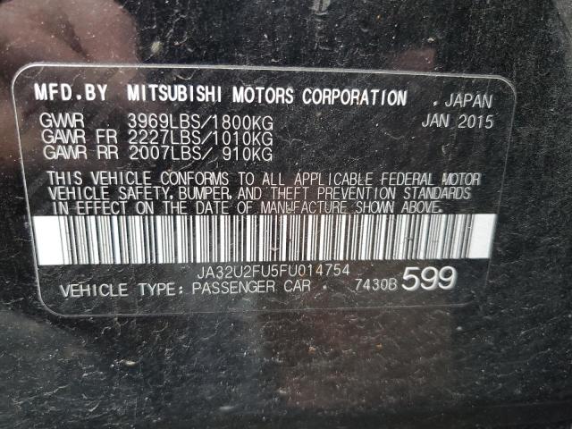 JA32U2FU5FU014754 - 2015 MITSUBISHI LANCER ES BLACK photo 12