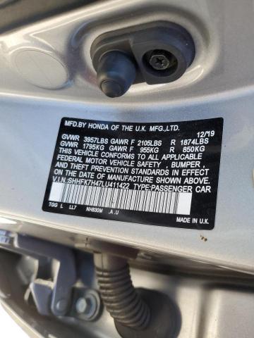 SHHFK7H47LU411422 - 2020 HONDA CIVIC SPORT 银色 照片 12