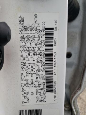 3TMJU62N27M041063 - 2007 TOYOTA TACOMA DOUBLE CAB PRERUNNER WHITE photo 13