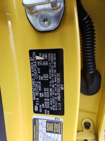 KNDJP3A57E7106701 - 2014 KIA SOUL + YELLOW photo 12