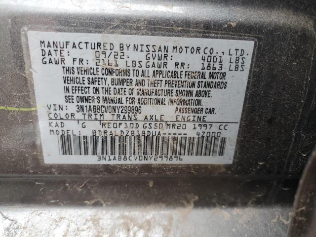 3N1AB8CV0NY299896 - 2022 NISSAN SENTRA SV GRAY photo 12