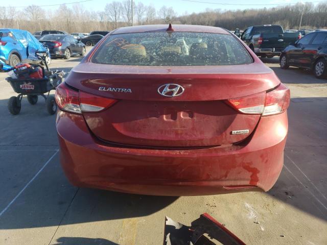 KMHDH4AE8CU429035 - 2012 HYUNDAI ELANTRA GLS BURGUNDY photo 6