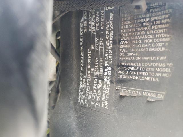 5VPYW36N8F3039952 - 2015 VICTORY MOTORCYCLES MAGNUM GREEN photo 10