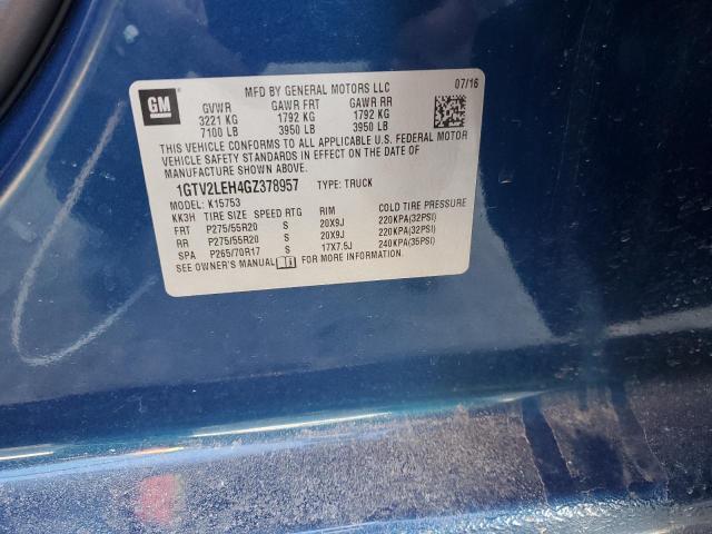 1GTV2LEH4GZ378957 - 2016 GMC SIERRA K1500 BLUE photo 12