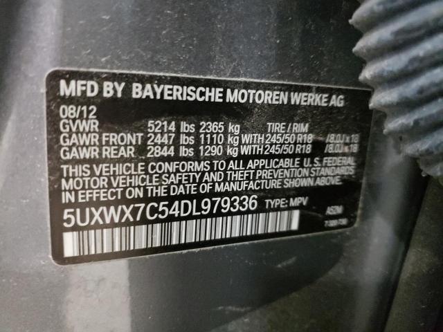 5UXWX7C54DL979336 - 2013 BMW X3 XDRIVE35I GRAY photo 13