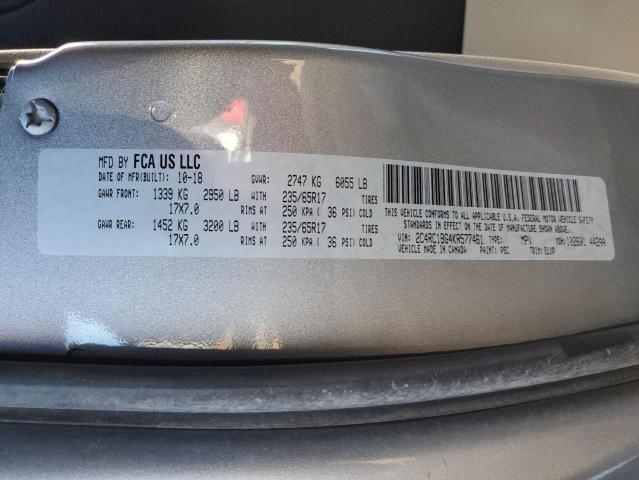 2C4RC1BG4KR577461 - 2019 CHRYSLER PACIFICA TOURING L SILVER photo 13