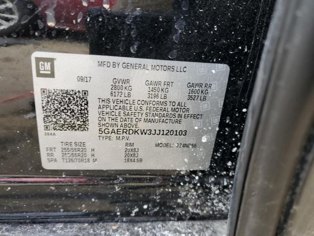 5GAERDKW3JJ120103 - 2018 BUICK ENCLAVE AVENIR BLACK photo 14