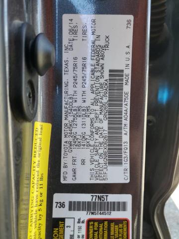 5TFJU4GN8EX062617 - 2014 TOYOTA TACOMA DOUBLE CAB PRERUNNER CHARCOAL photo 13