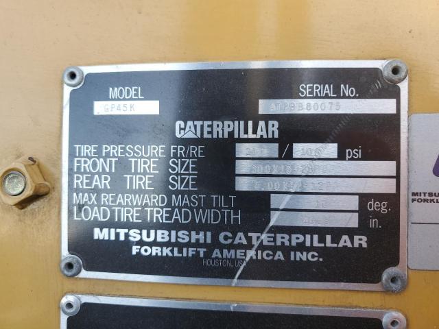 AT29B80075 - 2002 CATERPILLAR FORKLIFT GOLD photo 10