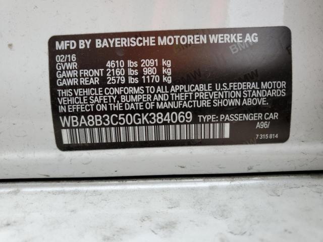 WBA8B3C50GK384069 - 2016 BMW 340 I WHITE photo 13