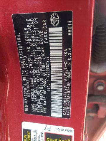 4T1BF1FK2DU657852 - 2013 TOYOTA CAMRY L RED photo 12