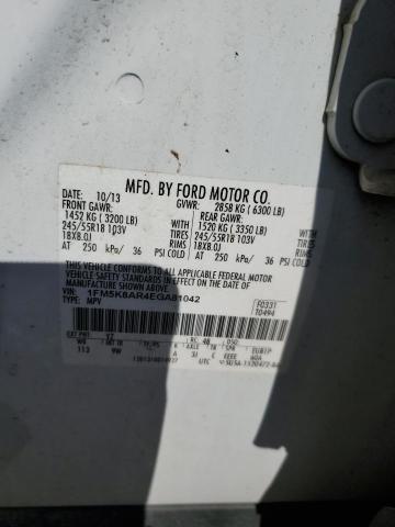 1FM5K8AR4EGA81042 - 2014 FORD EXPLORER POLICE INTERCEPTOR თეთრი ფოტო 13