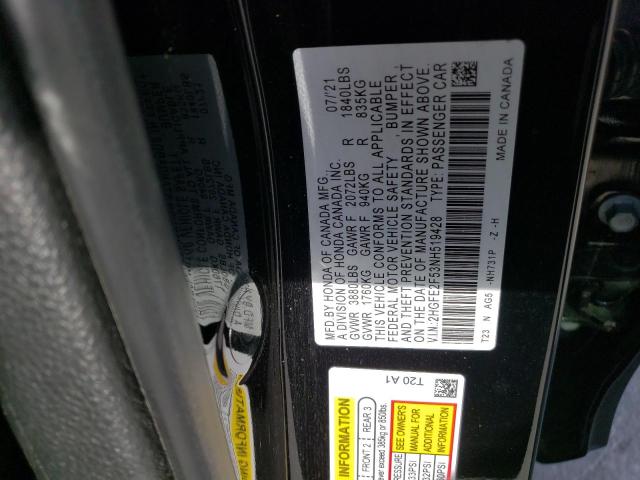 2HGFE2F53NH519428 - 2022 HONDA CIVIC SPORT 黑色 照片 13