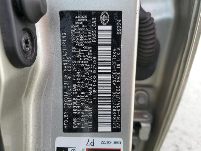 4T1BF1FK8FU922759 - 2015 TOYOTA CAMRY LE TAN photo 12