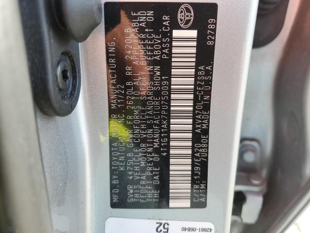 4T1G11AK7PU750091 - 2023 TOYOTA CAMRY SE NIGHT SHADE SILVER photo 13