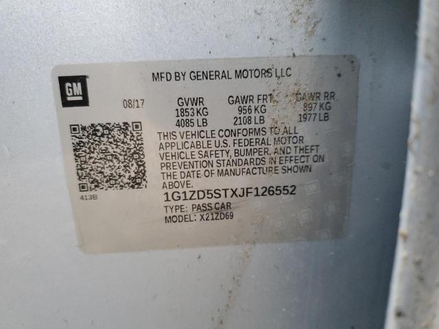 1G1ZD5STXJF126552 - 2018 CHEVROLET MALIBU LT BLUE photo 12